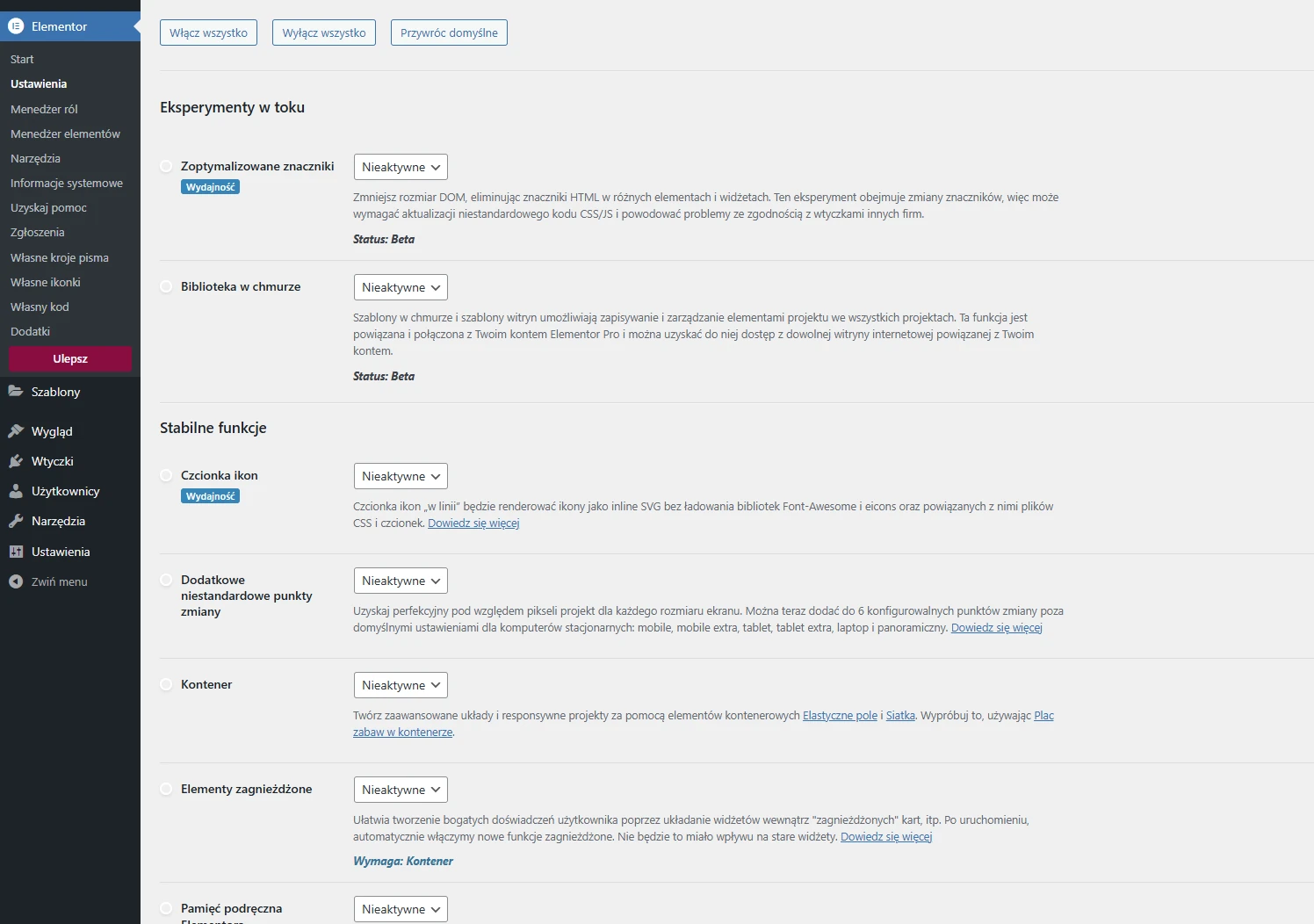 wordpress-pogotowie-elementor-cache-disable-1